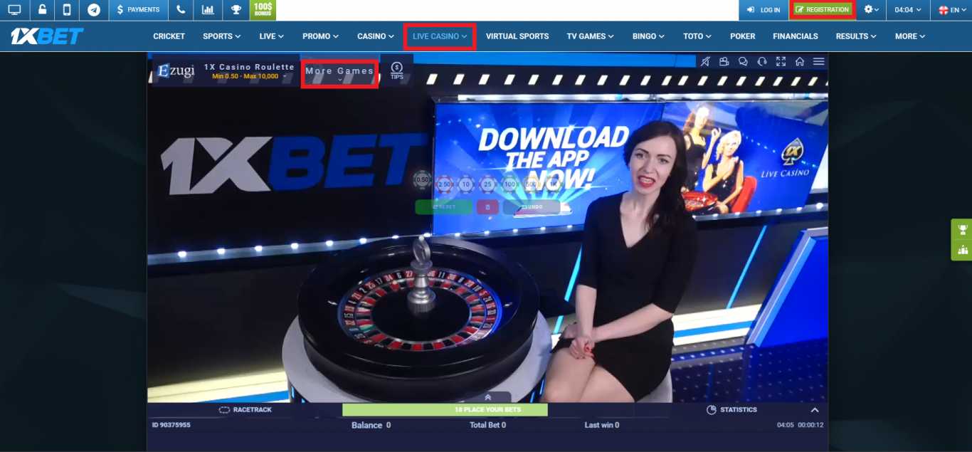 1xBet Live Casino details